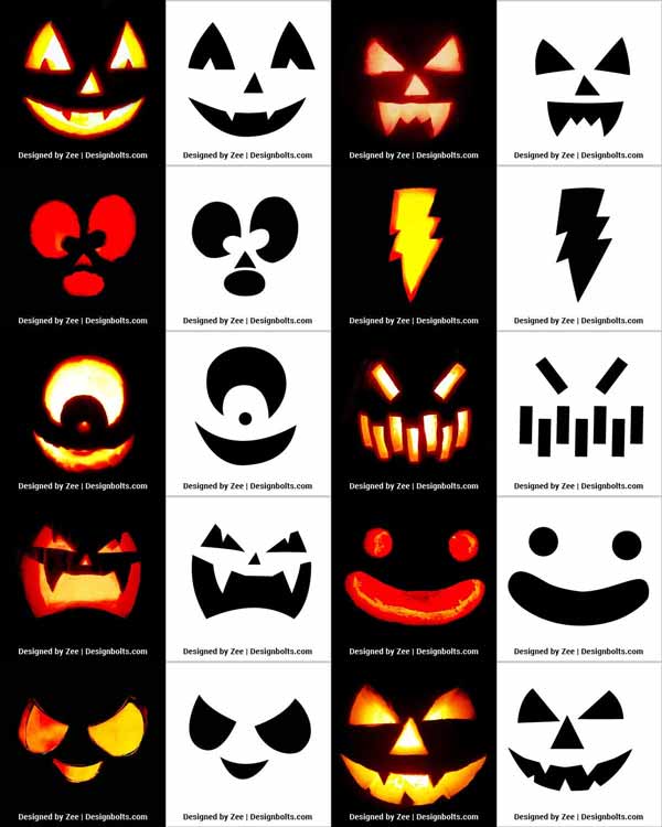 850+ Free Printable Halloween Pumpkin Carving Stencils, Patterns, Designs, Faces & Ideas