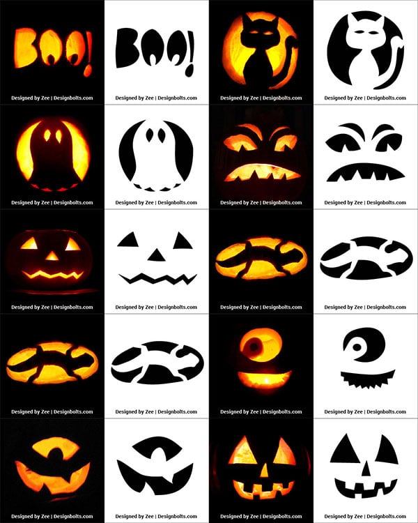 290+ Free Printable Halloween Pumpkin Carving Stencils, Patterns ...