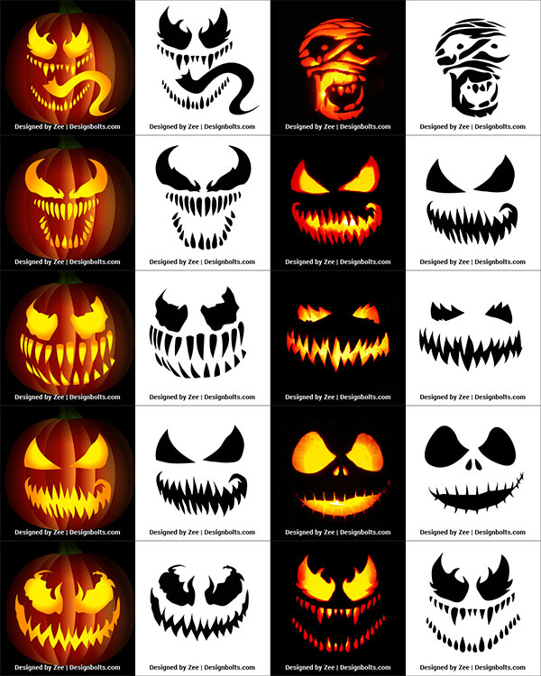 Printable Scary Pumpkin Faces