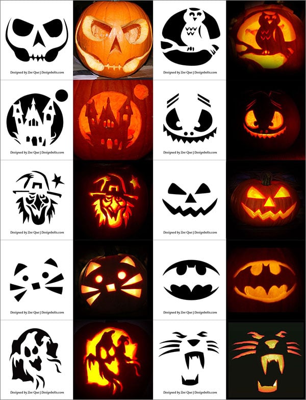 Easy Kids Pumpkin Stencils Printable