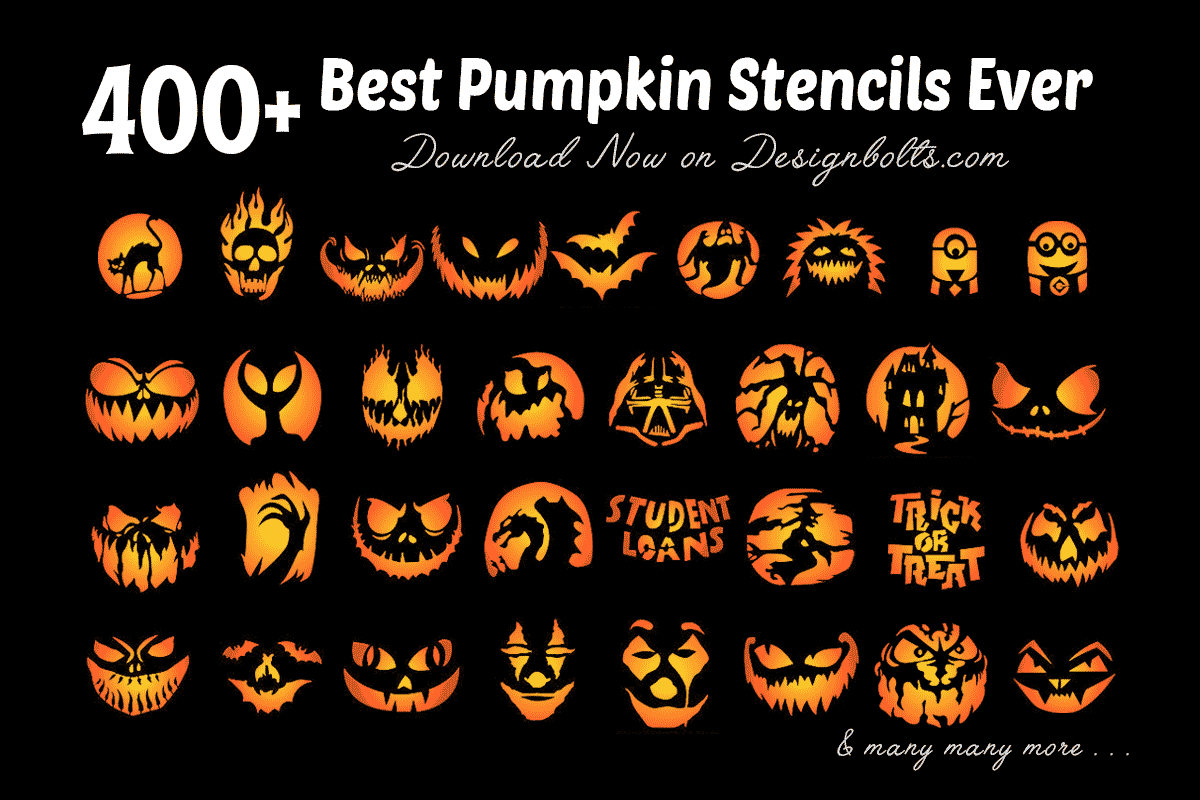 420+ Free Printable Halloween Pumpkin Carving Stencils, Patterns ...