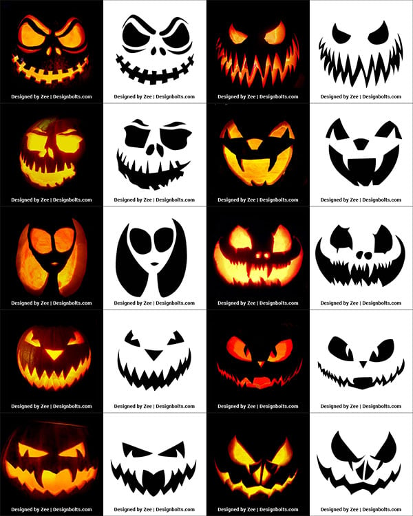 420+ Free Printable Halloween Pumpkin Carving Stencils, Patterns ...