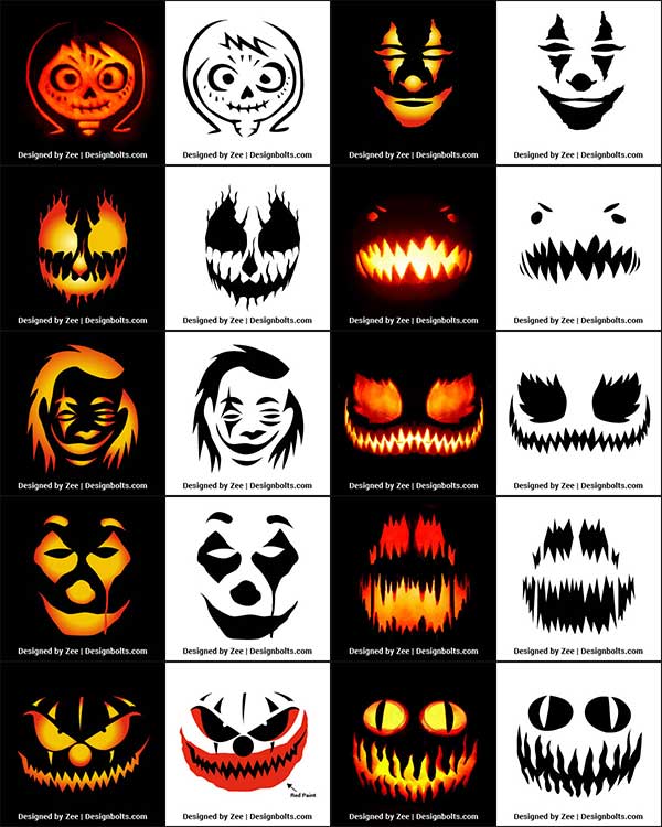 420+ Free Printable Halloween Pumpkin Carving Stencils, Patterns ...