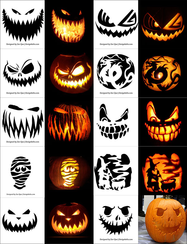 Scary Pumpkin Stencils Printable