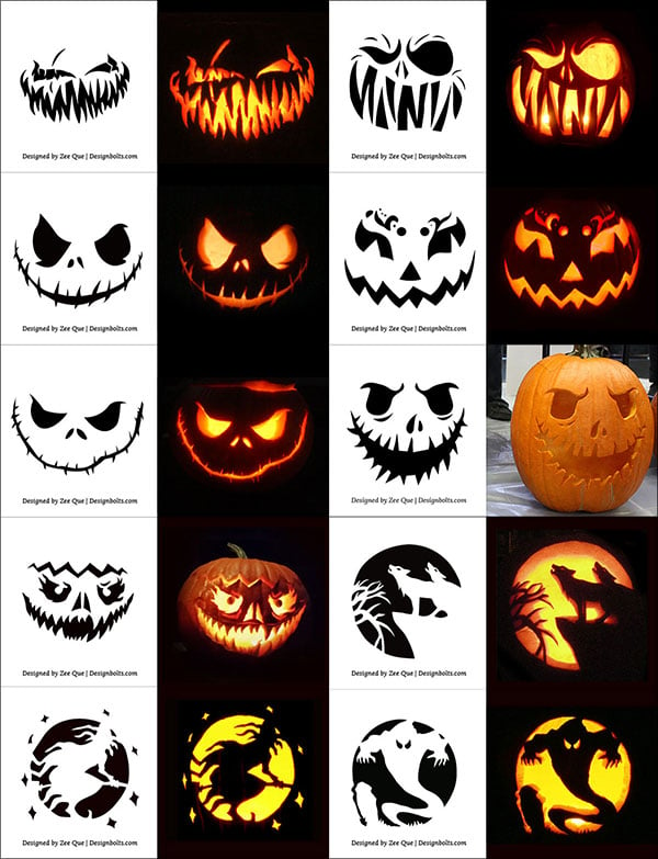 Scary Pumpkin Carving Ideas Printable - Printable World Holiday