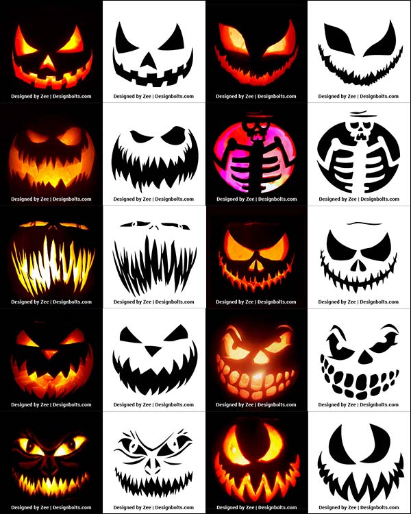 420+ Free Printable Halloween Pumpkin Carving Stencils, Patterns ...