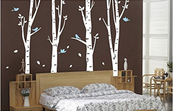 Large 3D Blue Flowers Wall Art Stickers Removable Home Decor Bedroom Vinyl  Mural