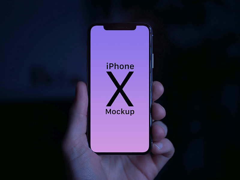 Download Free iPhone X in Male Hand Photo Mockup PSD Set