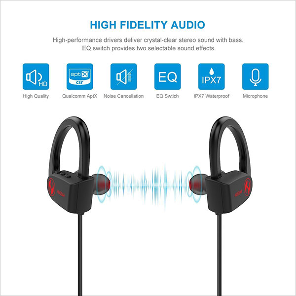 Bluetooth headphones hussar magicbuds best wireless sports earphones with mic 2025