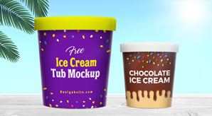 Download Free Ice Cream Bucket Tub Mockup PSD