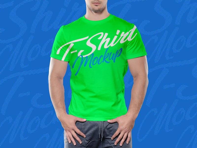 Free-Fit-Man-Half-Sleeves-T-shirt-Mockup-PSD-2