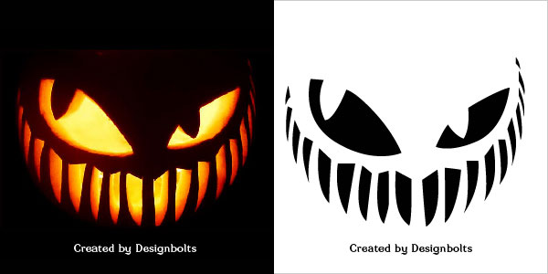 1- Scary Pumpkin Carving Stencils Pattern Ideas 2018