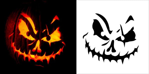 2 Spooky Pumpkin Carving Stencils Pattern Ideas 2018