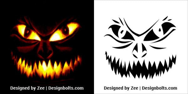 10 Free Scary Halloween Pumpkin Carving Stencils Patterns Ideas Jack O Lantern Faces Designs 2018