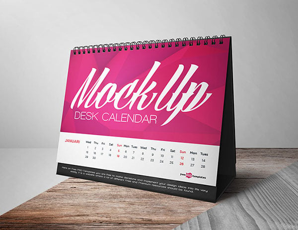 Download 30 Best Free Table, Desk Tent & Wall Calendar Mockup PSD Files