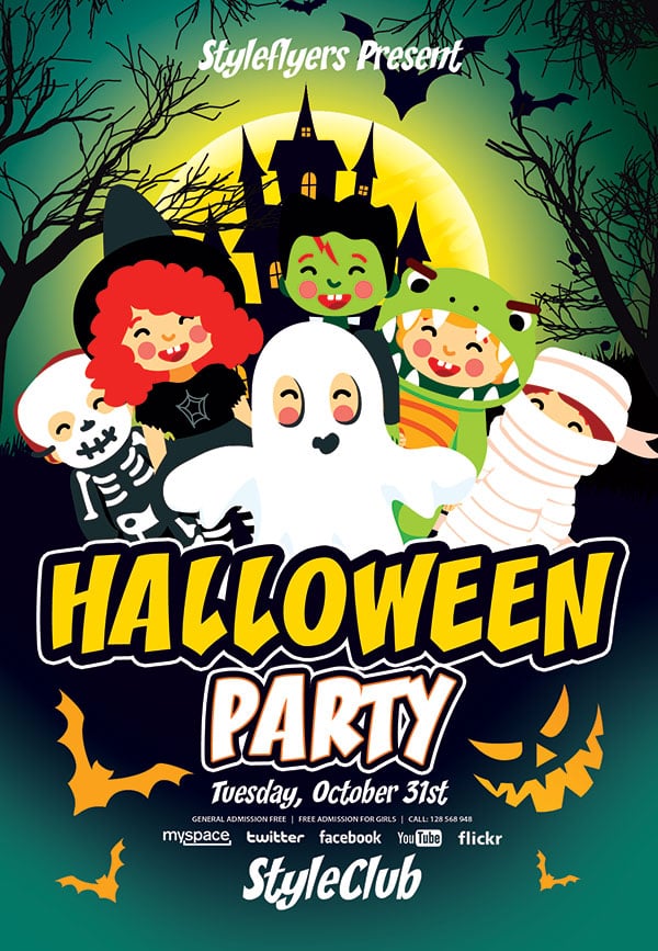 Free Printable Halloween Party Flyer Template