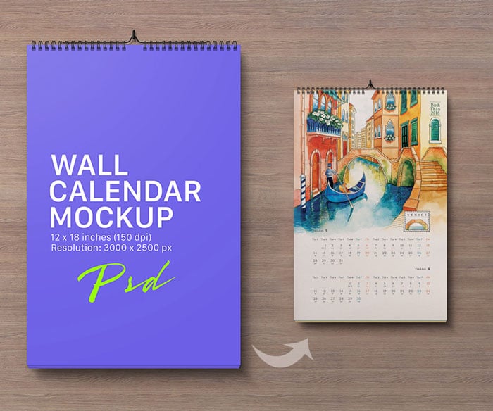 Download Free 30 Best Free Table Desk Tent Wall Calendar Mockup Psd Files PSD Mockup Template