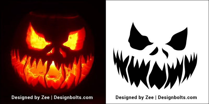 10 Free Scary Halloween Pumpkin Carving Stencils Patterns Ideas 2018 