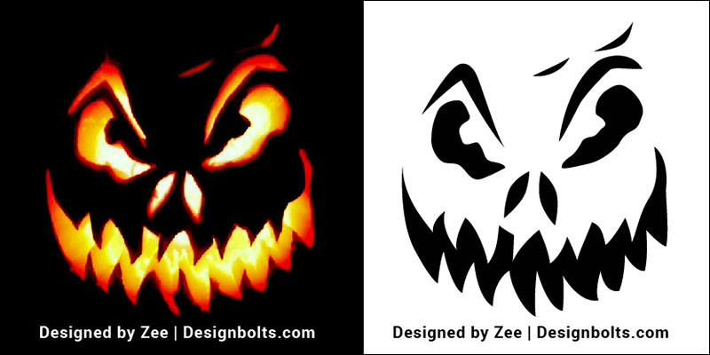 10 Free Scary Halloween Pumpkin Carving Stencils Patterns Ideas 2018 