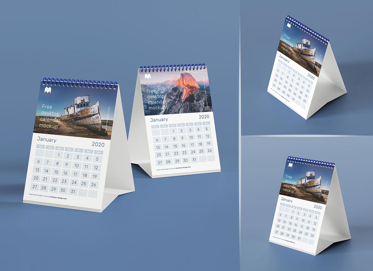 Download 30 Best Free Table, Desk Tent & Wall Calendar Mockup PSD Files
