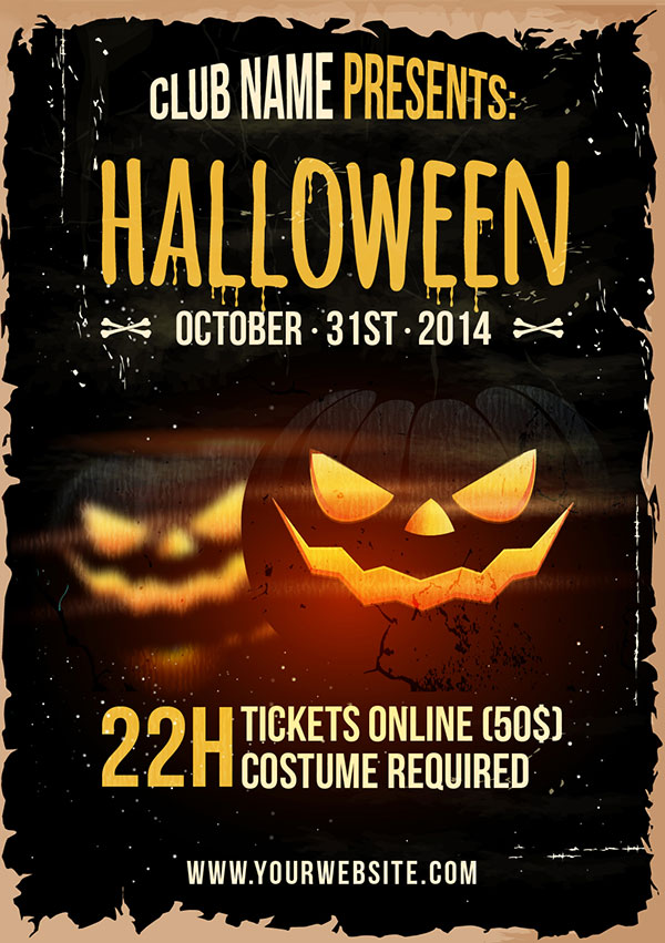 60 Free Halloween Posters Invitation Flyers Print Templates 18