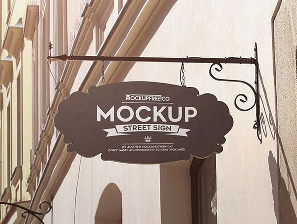 Download 60 Free Best Outdoor Wall Hanging Mounted Shop Sign Mockup Psd Files PSD Mockup Templates