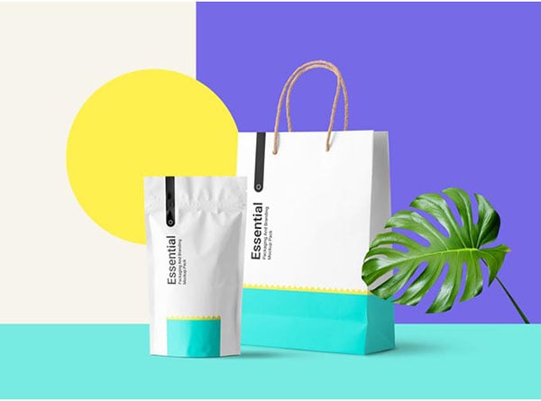 Plastic Shopping Bag PSD Mockup, On Podium – Original Mockups