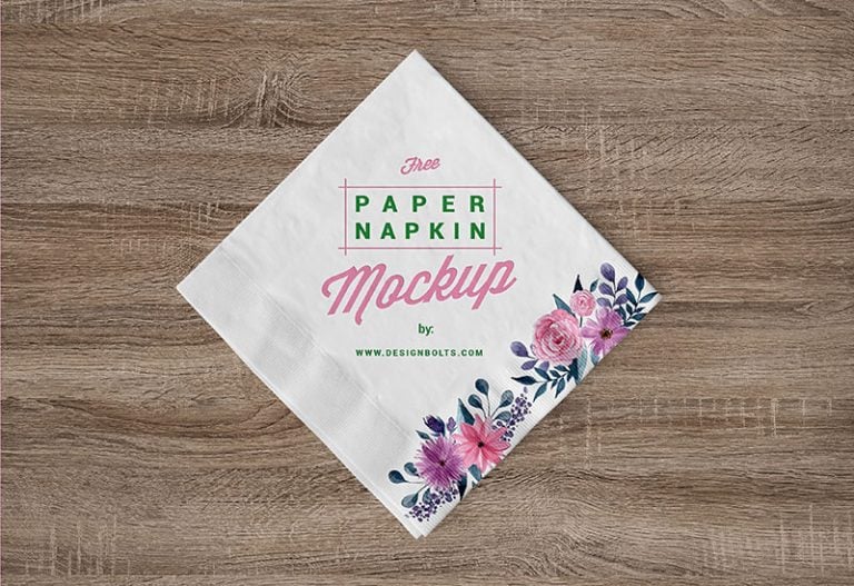 Free Table Paper Napkin Mockup PSD