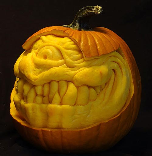 55+ Epic Scary 3D Pumpkin Carving Face Ideas from Talented Carvers 2018