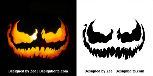 5 Free Trendy Scary Halloween Pumpkin Carving Stencils Patterns Printable Templates Ideas 2018