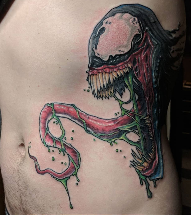 Could someone draw carnage and anti venom in the style of this venom tattoo?  : r/DrawMyTattoo