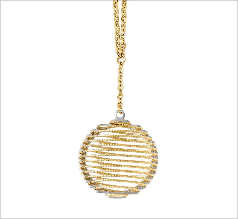 Leslies-14k-Two-Tone-Textured-Link-Pendant-Necklace-Length-18