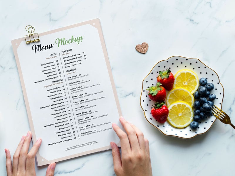 Download Free Restaurant Menu / Flyer Mockup PSD