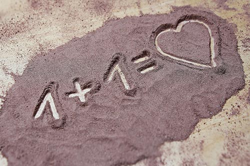 1+1=Heart-stock-image
