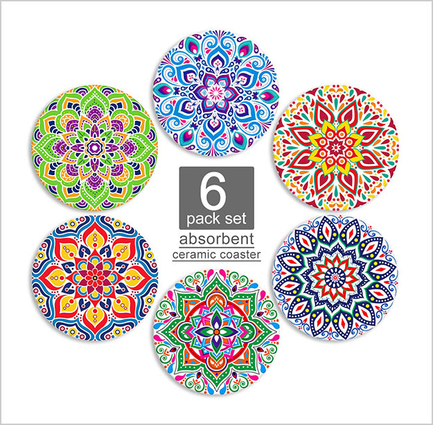 Absorbent-Coasters-for-Drinks-with-Holder-4.5-Inch