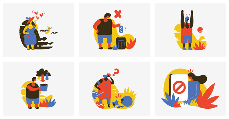 Contrast vector illustrations