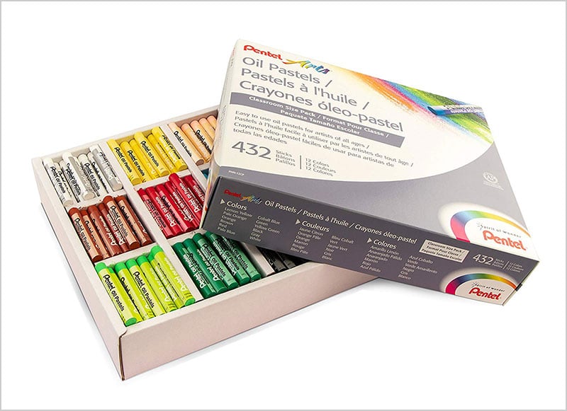Pentel-Arts-Oil-Pastels,-432-Piece-Classroom-Size-Pack