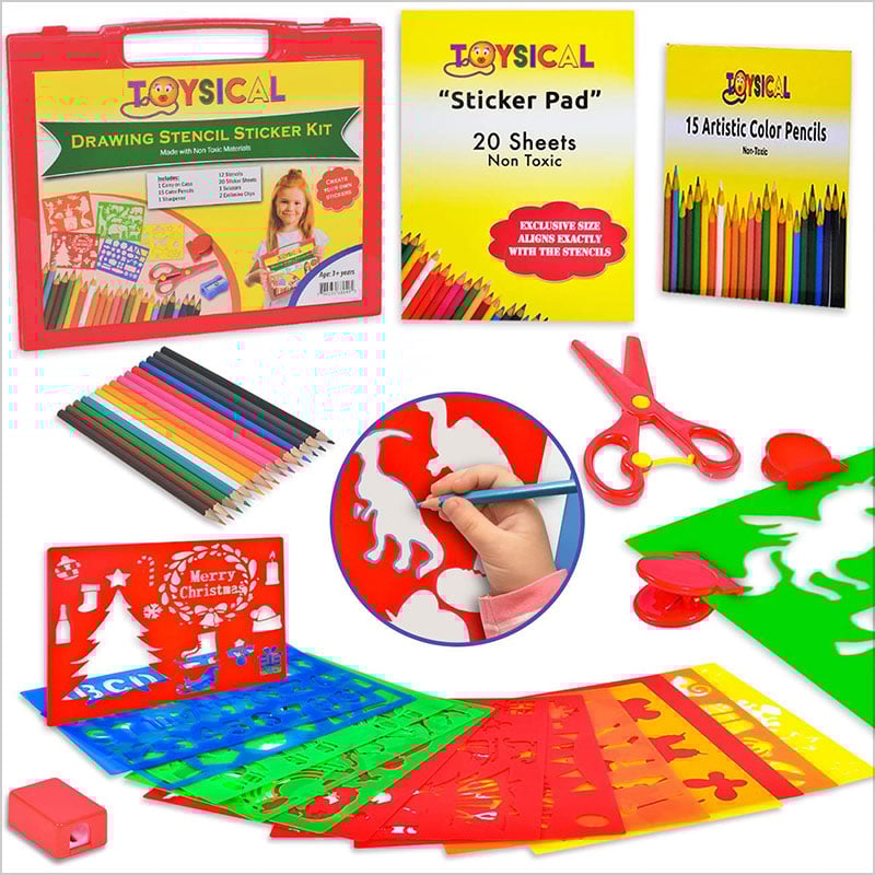 Toysical-Kids-Stencils-Sticker-Set-for-Girls-&-Boys