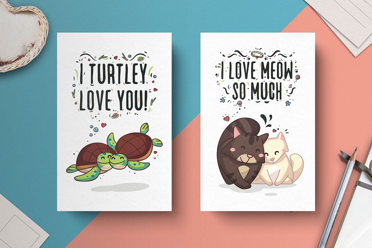 Free Hand Drawn Cute Valentines Day Card Designs For 2019