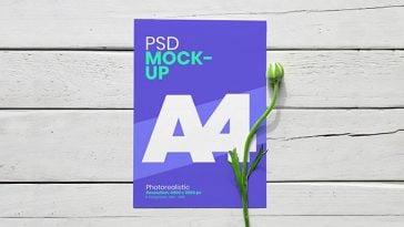 Free-A4-Flyer-with-Flower-Mockup-PSD-2