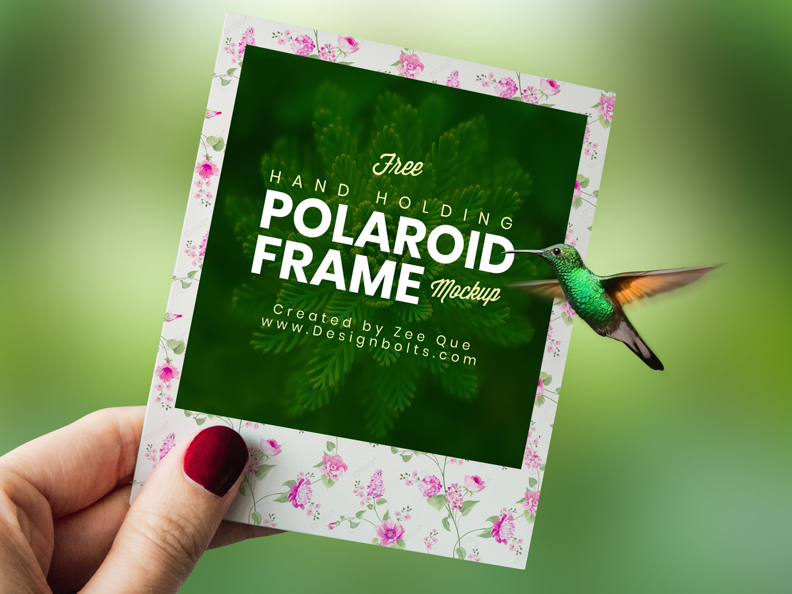 Download Free Polaroid Photo Frame Mockup Psd