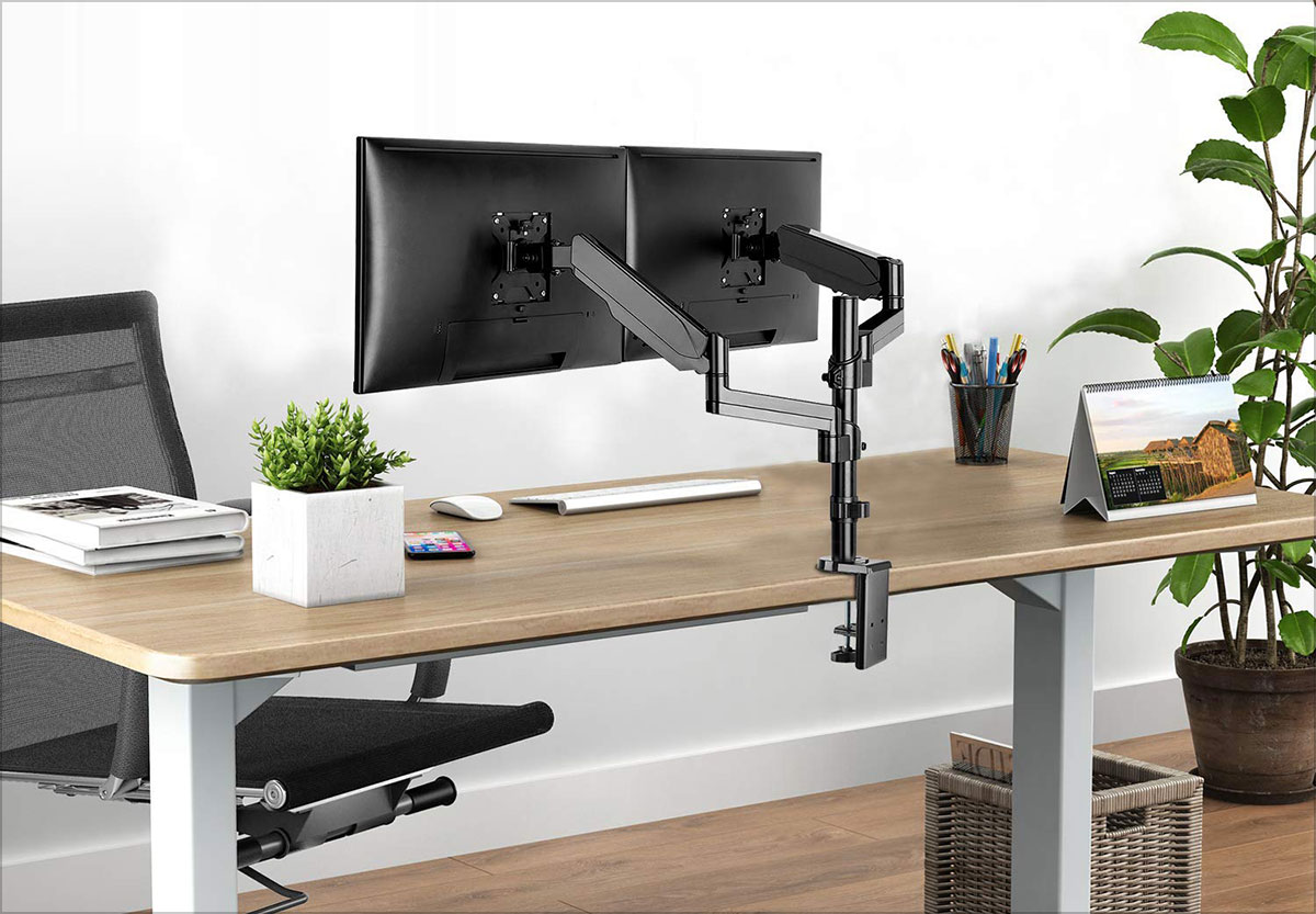 Dual Arm Monitor Desk Mount Stands, Best Dual Monitor Arm Desk Mount