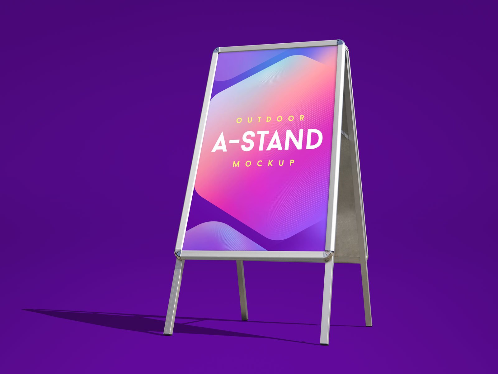 Download Free Outdoor Advertising Foldable A-Stand Mockup PSD ...