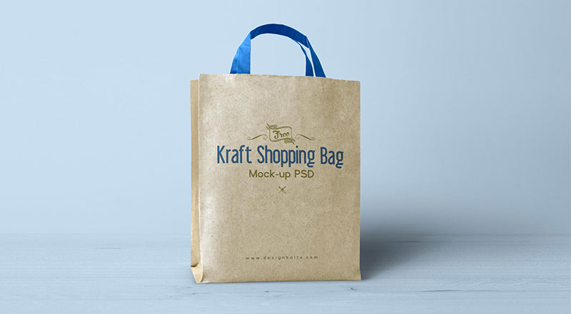 Download Free Kraft Paper Shopping Bag Mockup PSD | Designbolts