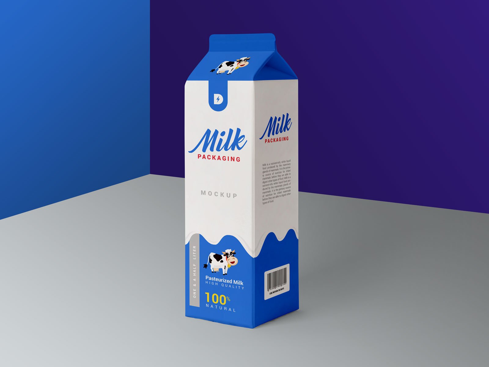 Download Free Milk Carton Box Packaging Mockup Psd Designbolts