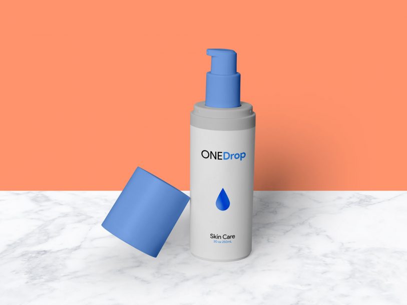 Download Free Skin Care Cream Plastic Opaque Bottle Mockup PSD | Designbolts