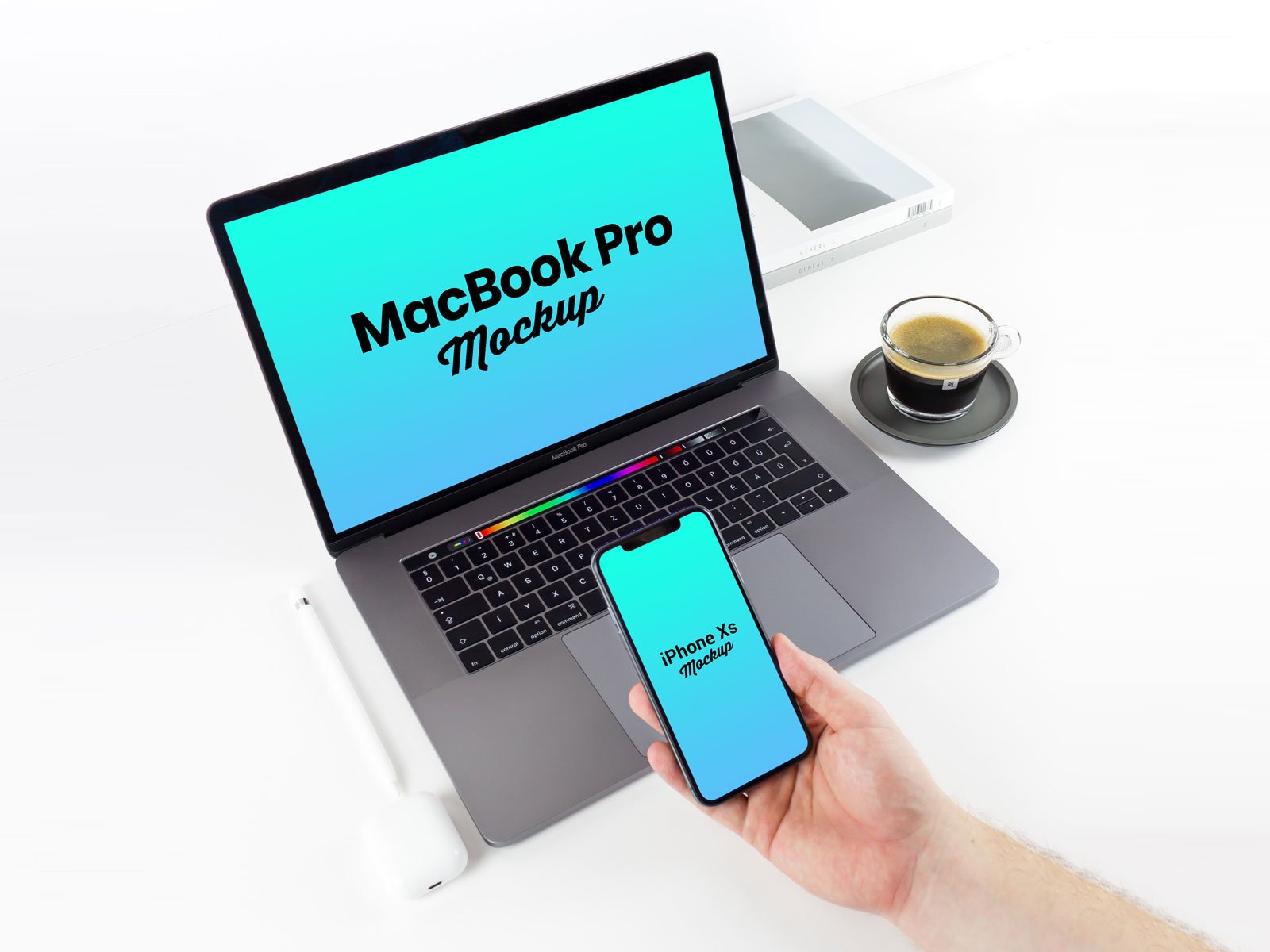 Download Free iPhone XS & MacBook Pro 2018 Mockup PSD | Designbolts