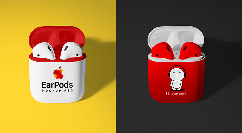 Download Free Apple AirPods 2 Mockup PSD | Designbolts