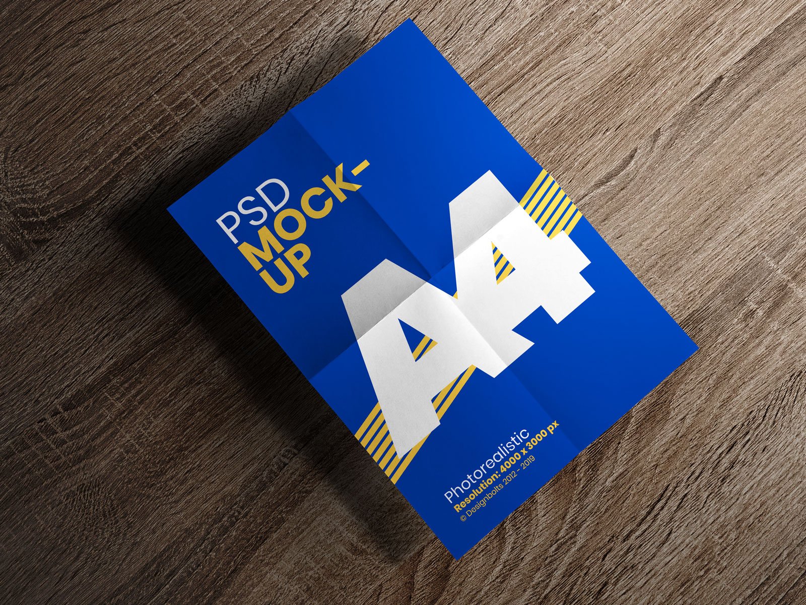 Download Free Folded Paper A4 Size Flyer / Poster Mockup PSD ...