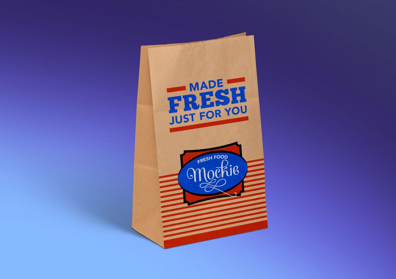 Download Free Kraft Paper Take Away Food Packaging Mockup PSD | Designbolts
